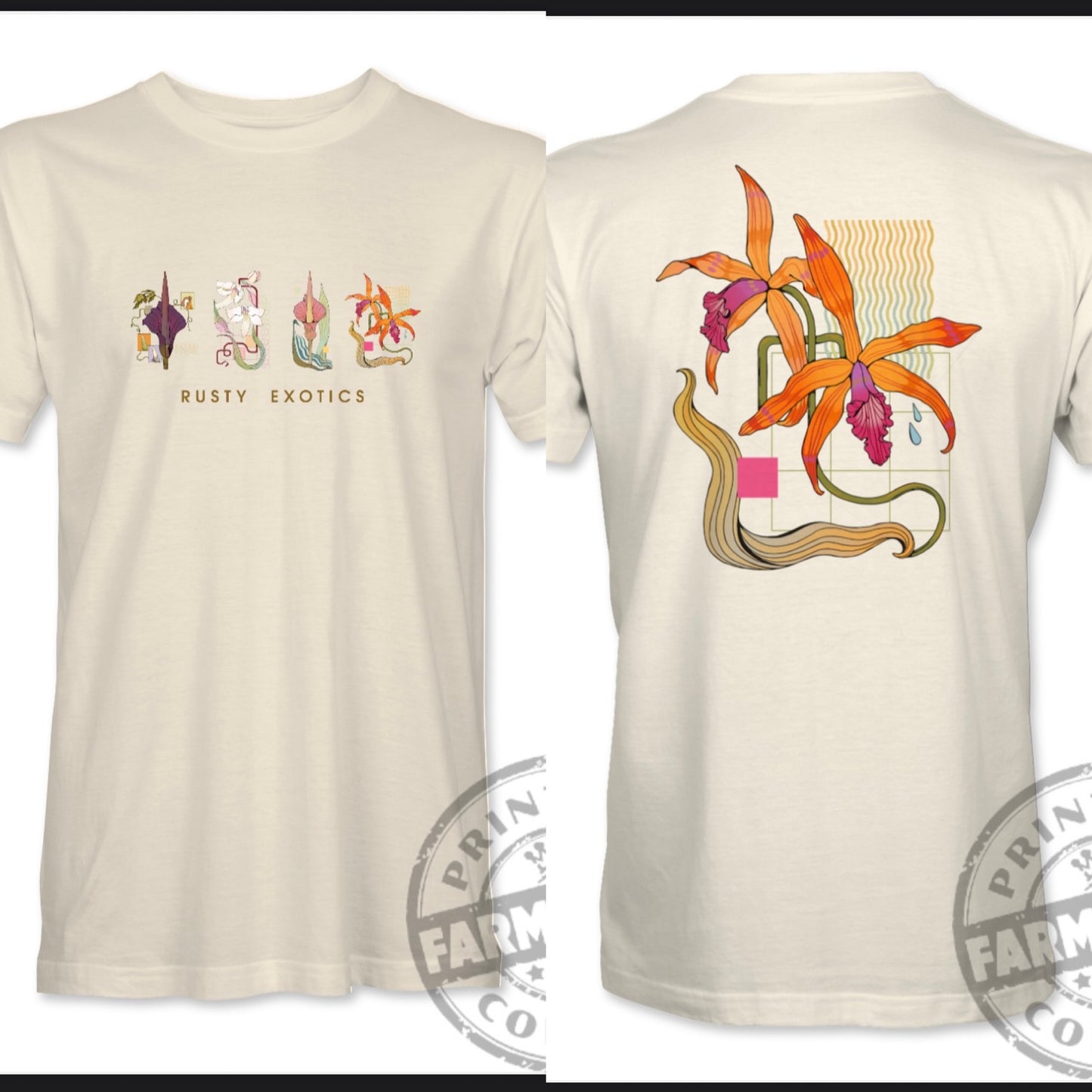 Cattleya Orchid T-shirt - Natural
