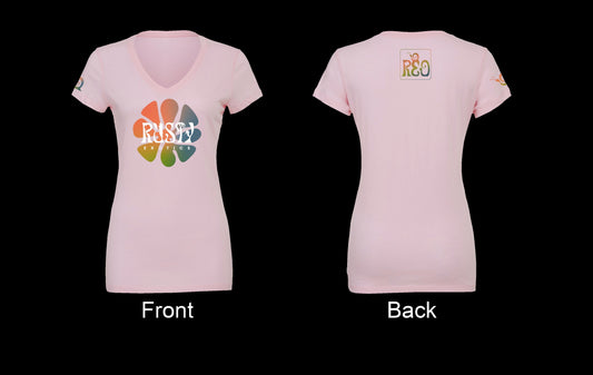 REO Women's T-shirt - Pink rainbow flower